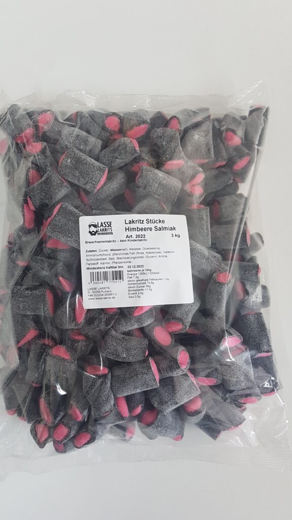 Beutel - Bunte Stücke Lakritz Himbeere Salmiak 3kg